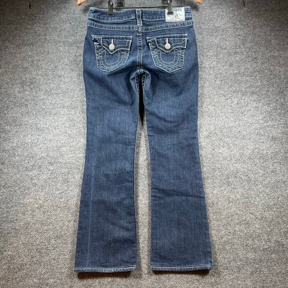 True Religion Jeans Women's 28 (30X28) Blue Denim Straight Leg Flap Pocket READ - Picture 9 of 12